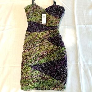 BCBG Strapless multicolor dress size 2